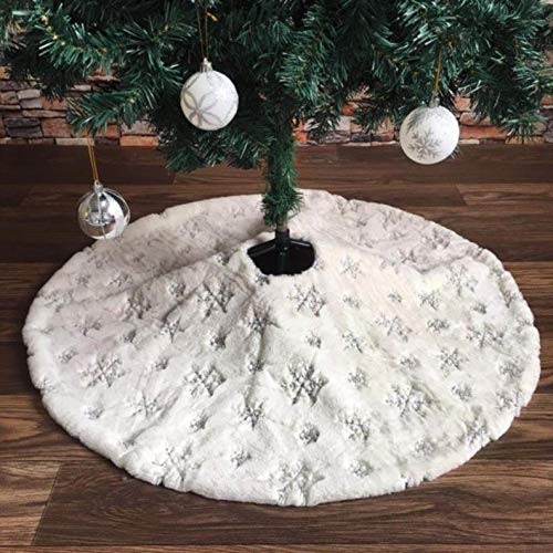 Silver Snowflake Christmas Tree Skirt - 90cm (36inch)