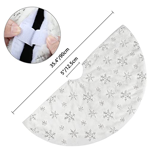 Luxury Silver Snowflake Tree Skirt, Xmas Decor