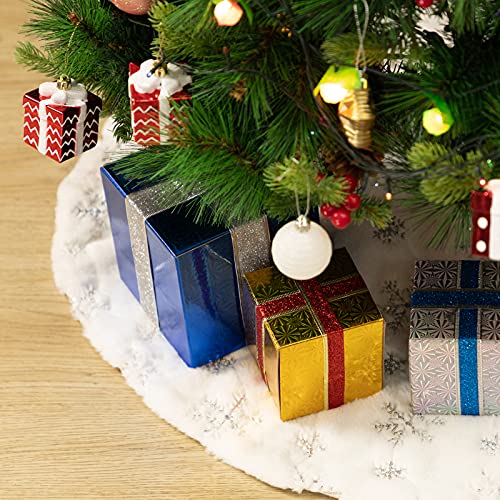 Rustic White Fur Christmas Tree Skirt - 36 Inches