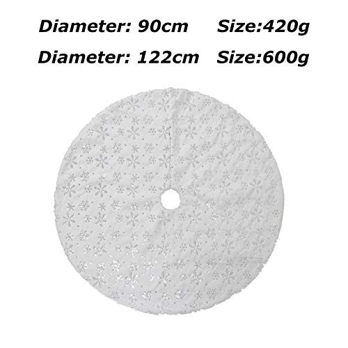 Silver Snowflake Christmas Tree Skirt - 90cm (36inch)