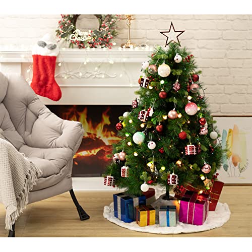 Rustic White Fur Christmas Tree Skirt - 36 Inches