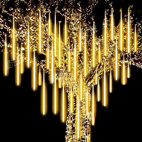 EEIEER Meteor Lights, Icicle Lights Christmas Lights Meteor Shower Rain Lights 30CM 8Tubes 192LEDs Meteor Shower Lights for for Party Wedding Garden Xmas Tree Holiday, Warm White