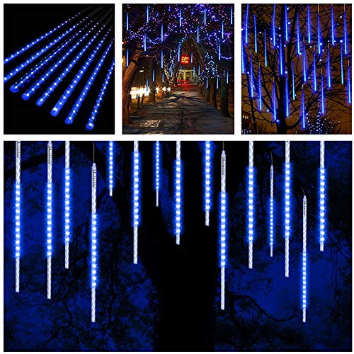 Meteor Lights, WASAGA LED Rain Lights 20 Tubes 960 LEDs (2 Pack) 50cm Christmas Icicle Drop Lights Snow Lights for Christmas Wedding Party Urban Night Lighting New Year Garden Tree Home Decor