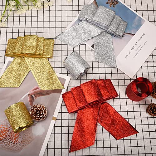 Sparkling Gold Christmas Ribbon for DIY Crafts