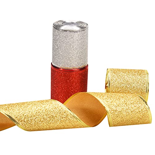 Sparkling Gold Christmas Ribbon for DIY Crafts