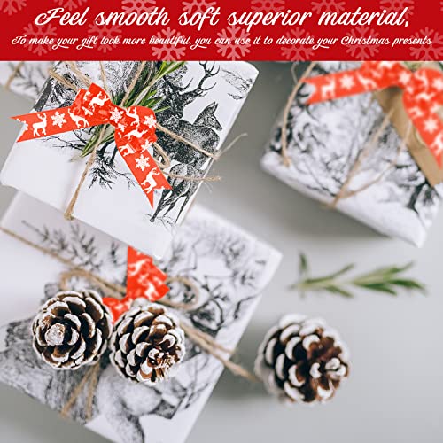 Snowflake Elk Christmas Ribbon: 2 Rolls, 20M