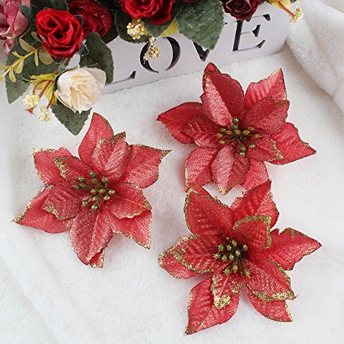 20 Poinsettia Christmas Flower Decorations For Garlands Wreaths the Tree & all crafts