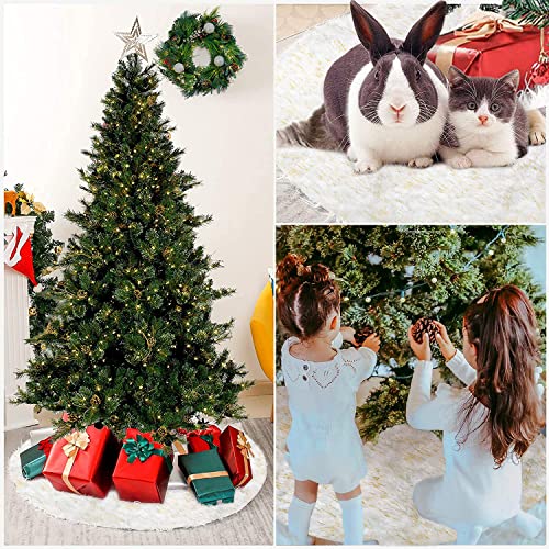 Luxury Plush Snow White Christmas Tree Skirt