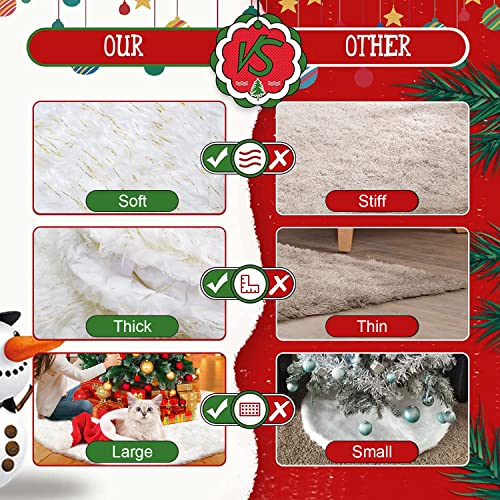 Luxury Plush Snow White Christmas Tree Skirt
