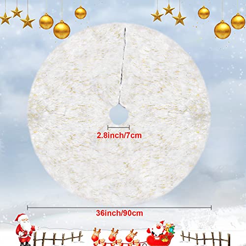 Luxury Plush Snow White Christmas Tree Skirt