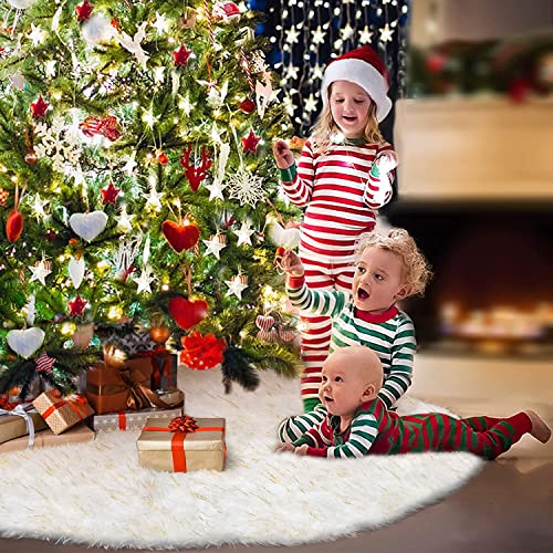 Luxury Plush Snow White Christmas Tree Skirt