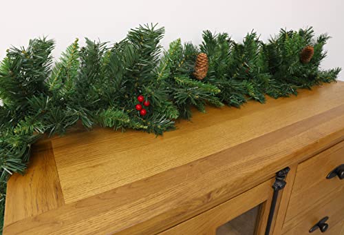 72" Christmas Green Garland with Berries and Pinecones (PM44)