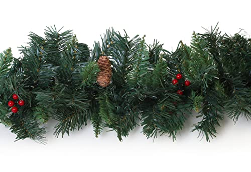 72" Christmas Green Garland with Berries and Pinecones (PM44)