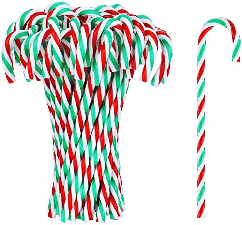 ECHG 54 Pieces Christmas Plastic Candy Cane Christmas Tree Hanging Ornaments Christmas Tree Decorations for Xmas Holiday New Years Home Decor Party Gift