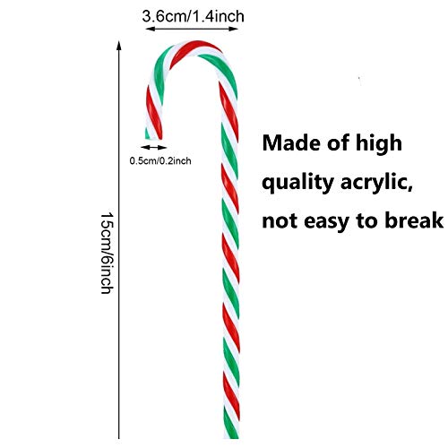 ECHG 54 Pieces Christmas Plastic Candy Cane Christmas Tree Hanging Ornaments Christmas Tree Decorations for Xmas Holiday New Years Home Decor Party Gift