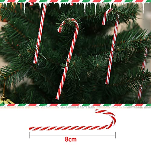  40 Pcs Christmas Lollipop Ornament Plastic Candy Cane Christmas Tree Hanging Ornaments, 