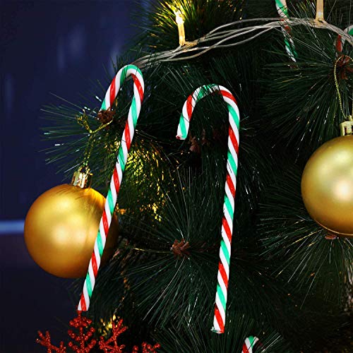 ECHG 54 Pieces Christmas Plastic Candy Cane Christmas Tree Hanging Ornaments Christmas Tree Decorations for Xmas Holiday New Years Home Decor Party Gift