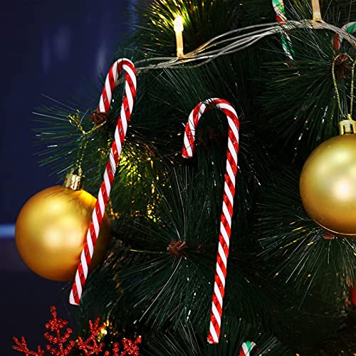  40 Pcs Christmas Lollipop Ornament Plastic Candy Cane Christmas Tree Hanging Ornaments, 