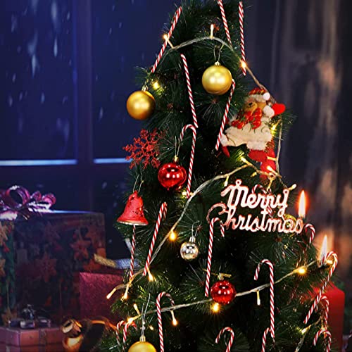  40 Pcs Christmas Lollipop Ornament Plastic Candy Cane Christmas Tree Hanging Ornaments, 