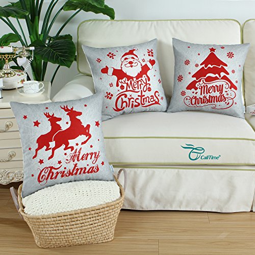 3 x Christmas Throw Cushion Covers different designs 45x45 cm