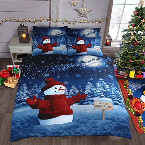 Winter Wonderland Snowman Sparkle Bedding Set Double