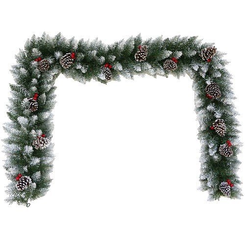 6FT Artificial Frosted Spruce Cone and Berry Christmas Garland