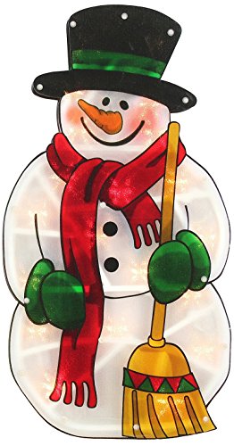 Pre-Lit 20 Bulb 45 cm Santa Double Sided Window Silhouette Christmas Decoration