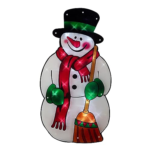 The Benross Christmas Workshop LED Snowman Metallic Silhouette Light