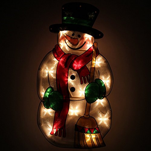 Pre-Lit 20 Bulb 45 cm Santa Double Sided Window Silhouette Christmas Decoration