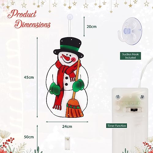 The Benross Christmas Workshop LED Snowman Metallic Silhouette Light