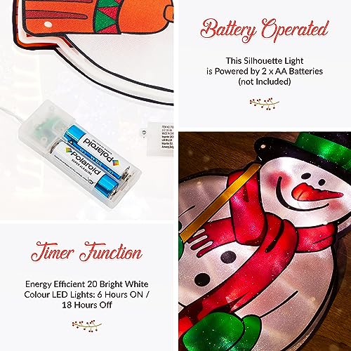 The Benross Christmas Workshop LED Snowman Metallic Silhouette Light