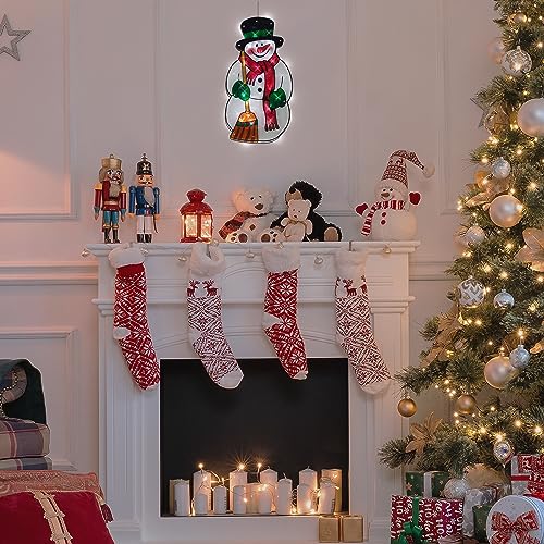 The Benross Christmas Workshop LED Snowman Metallic Silhouette Light