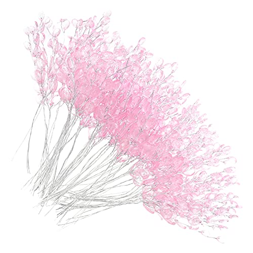 Milisten Home Decor 50Pcs Artificial Flower Stem Artificial Bouquet Acrylic Bead Flower Drops Crystal Acrylic Beads Water Drop Diamante Flower Branches Bride Hair Decorations Wedding Decor