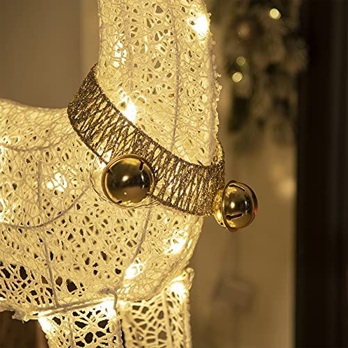 EAMBRITE Christmas Reindeer Light up Deer Deocrations Mains Powered LED Twinkling Reindeer for Home and Garden - Large 1.2m, Warm White