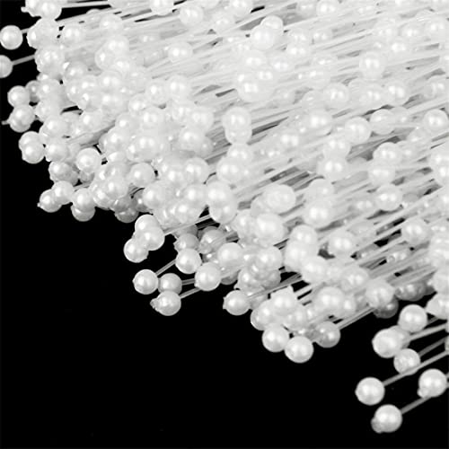 Brides Bouquet,Pearl Sticks 50 Pack Pearl Sprays Corsage Creations Maids Pearl Stems Wedding Pearl Flower Spray for Wedding Home Party Decoration Art Craft 10 Inch