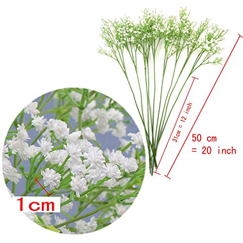 JZK 9 x Stems 27 branches of white baby’s breath artificial flowers fake gypsophila flower bouquets wedding decorations table centerpiece decor