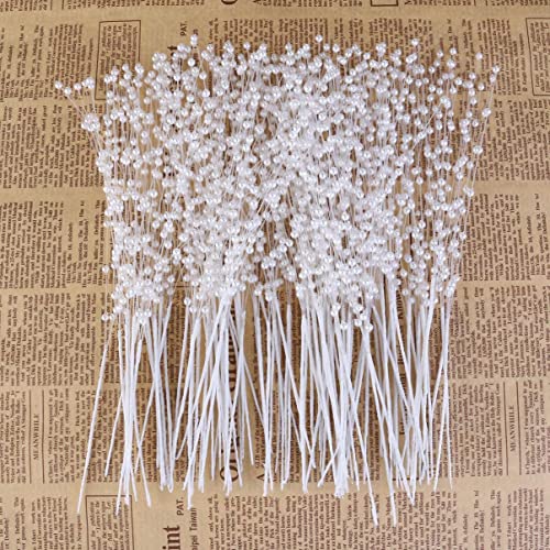 Brides Bouquet,Pearl Sticks 50 Pack Pearl Sprays Corsage Creations Maids Pearl Stems Wedding Pearl Flower Spray for Wedding Home Party Decoration Art Craft 10 Inch