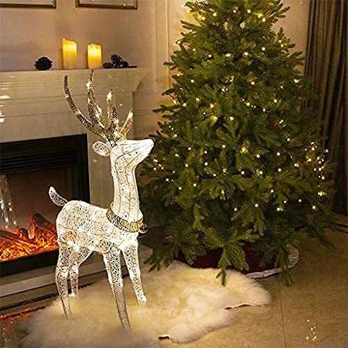 EAMBRITE Christmas Reindeer Light up Deer Deocrations Mains Powered LED Twinkling Reindeer for Home and Garden - Large 1.2m, Warm White