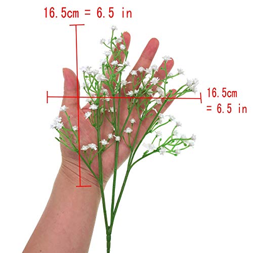 JZK 9 x Stems 27 branches of white baby’s breath artificial flowers fake gypsophila flower bouquets wedding decorations table centerpiece decor