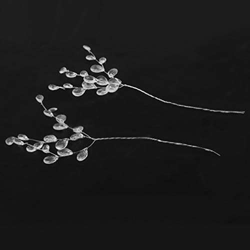 BESPORTBLE 50pcs Artificial Flower Stem Christmas Crystal Berry Stem Flower Branch for Holiday Party DIY Xmas Tree Crafts Decoration White