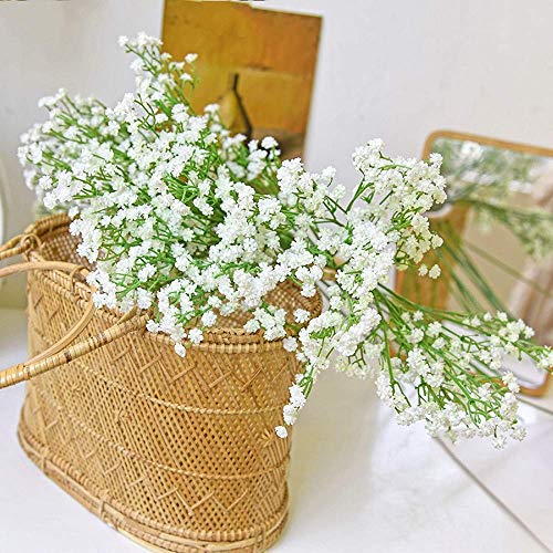 JZK 9 x Stems 27 branches of white baby’s breath artificial flowers fake gypsophila flower bouquets wedding decorations table centerpiece decor