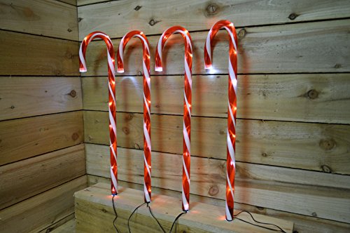 4pc Candy Cane Light up Garden Set