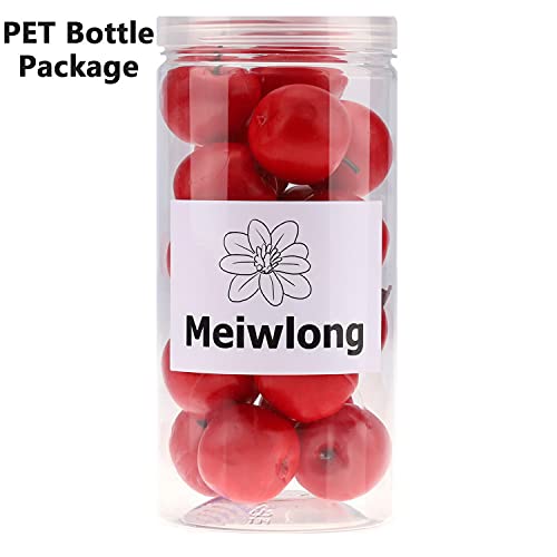 Meiwlong 27 PCS Fake Artificial Lifelike Red Apples Decoration Home Faux Realistic Plastic Centerpieces Fruit Ornament Party Christmas Indoor Festival