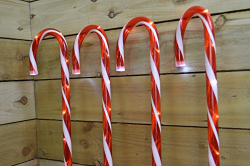 4pc Candy Cane Light up Garden Set
