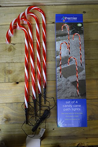 4pc Candy Cane Light up Garden Set