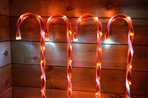 4pc Candy Cane Light up Garden Set
