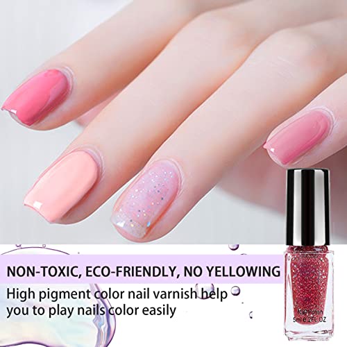 Nail Polish Set - Nude Color Nail Polishes Quick Dry & Long Lasting Pink Nail Varnish No Need Cure Nail Paint for DIY Nail Art Manicure at Home