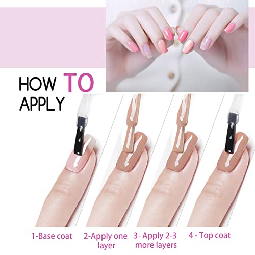 Nail Polish Set - Nude Color Nail Polishes Quick Dry & Long Lasting Pink Nail Varnish No Need Cure Nail Paint for DIY Nail Art Manicure at Home