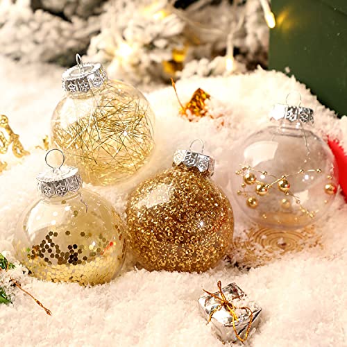 Sparkling Gold Christmas Baubles: Tree Decor (7cm/24pcs)