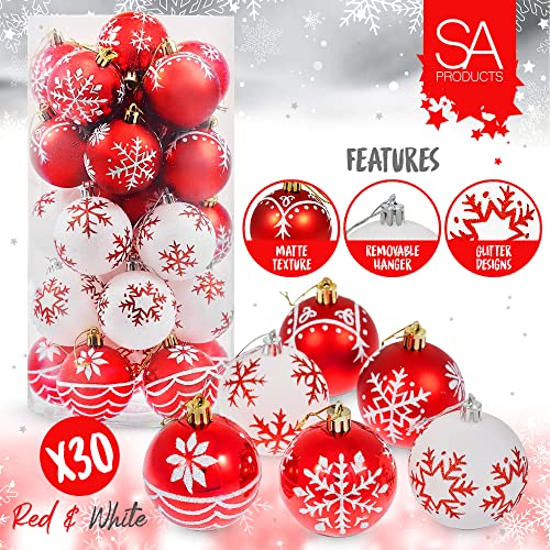 Glitter Christmas Balls Set - Tree Baubles Pack